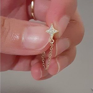 Star 925 sterling silver earrings. Pair